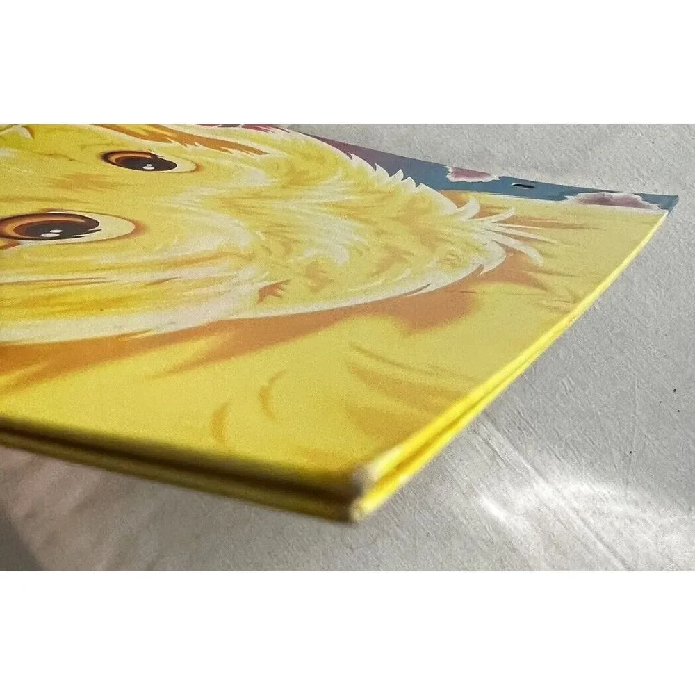 Vintage Lisa Frank‎ Bifold 3 Hole Pocket Folder Golden Lab Puppy With Ball